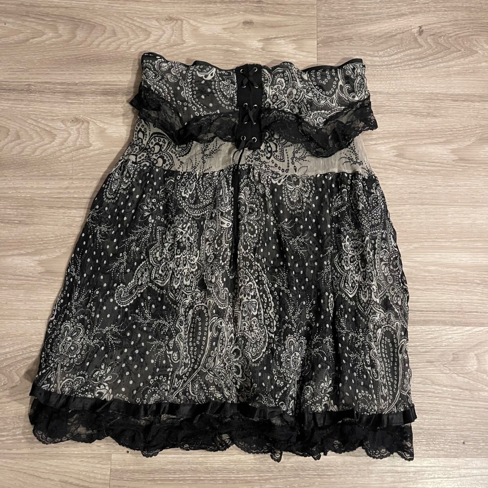 Vintage Whimseygoth Italian Silk Fairy Grunge Corset Babydoll Y2K Top Strapless